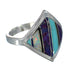 Multicolor Inlay Silver Southwest Ring Size 7-1/2 MX60142